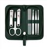 Mulbijeo Kit Manicure 7 Pezzi - Forbici Unghie, Forbici Cuticole, Tagliaunghie Piedi e Mani, Pulitore Unghie, Pinzette, Lima Vetro, Kit Pedicure, Verde Scuro