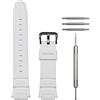 WRISTARMOR Cinturino di ricambio da uomo in resina per Compatibile con Casio AE-1100w SGW-300H AE-1000w AE-1200 W-218H impermeabile sport Watch strap (fibbia bianca e nera)