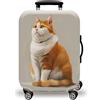 LNXSESN Copri Valigia Arancione Gatto Grigio Coprivaligia Elastica Copri Valigia Media Lavabile Anti-Graffio Luggage Cover con Cerniera Coprivaligia Media Riusabile Per 22-25 Pollici