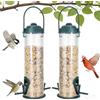 JYYWTSI Mangiatoia per uccelli, 2 pezzi, per uccelli, da appendere, con 2 aperture, per giardino, balcone, terrazza, mangiatoia per uccelli selvatici