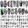 Metuu Tatuaggi temporanei, 77 foglie, stile gotico, teschio, finti tatuaggi per adulti, adolescenti, impermeabili, realistici, temporanei, per trucco horror, grandi tatuaggi per uomini e donne
