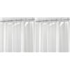 InterDesign iDesign Tenda da doccia in tessuto, impermeabile, resistente alla muffa, 183.0 cm x 183.0 cm, bianco gelo (Confezione da 2)