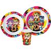 Clondo Lyon Gamer Pranzo Set 3 Pezzi, Piatto Piano, Piatto Fondo, Bicchiere, Micro, Bambini