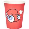 PARIS 2024, CJO1117 - Set di 6 bicchieri in cartone Mascotte In Love, prodotto ufficiale con licenza, resistenti e impermeabili. Ideale per caffè, tè e bevande rinfrescanti, 20 cl