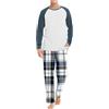 Vhersily 2025 Pigiama Da Uomo Lungo Notte In Cotone, Set Due Pezzi, A Maniche Lunghe, Pantaloni Lunghi Quadri, Con Tasca, Indumenti Da Notte, Hip Hop Punk Streetwear, Per Autunno e Inverno
