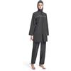 Sjfbebsy Costume da Bagno Musulmano Burkini a 3 Pezzi per Donna, Copertura Totale, Maniche Lunghe, Pantaloni e Hijab, Cerniera Frontale, Costume da Bagno Modesto, M