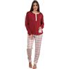 Coconuda Pigiama Donna in Caldo Cotone, Art. CNP144 Bordeaux XL