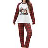 Vhersily Pigiama Natalizio Da Donna Con Motivo Set Pigiama Con Pantaloni A Quadretti e Stampa Gnomo Accogliente Tuta Per Avvento e La Vigilia Di Natale, Set di Pigiami in Camicia per Homewear