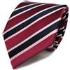 TigerTie Cravatta di seta a righe - Larghezza cravatta 8 cm rosso, rosso carminio, blu, argento, rosa Taglia unica