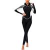 SEAUR Costume da bagno intero corpo - eruzioni cutanee guardia da donna a maniche lunghe UPF 50 surf costumi da bagno con cerniera anteriore tuta subacquea con protezione UV, Bianco + grigio., L