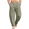 MEDUOLA Pantaloni in Lino Cotone Uomo Harem Y2K Taglio Curvo Pantaloni Casual Leggero Baggy e Ampi con Tasche per Spiaggia Estate