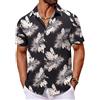 COOFANDY Camicia A Maniche Corte da Uomo Camicia Hawaiana Camicia Estiva Tropicale Leggere Camicia Floreale con Bottoni Camicia da Spiaggia