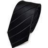 TigerTie - cravatta stretta di seta - nero striato - cravatta 100% seta