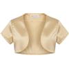 Bolerose Bolero Bambina Raso Manica Corta Cerimonia, Oro, 13-14 Anni
