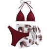 Generico Bikini Donna Mare Push Up Tanga Hot Costume Due Pezzi Imbottito Triangolo Americana Costumi Bagno 2 Pezzi Schiena Scoperta Piscina Tankini Spiaggia Estate Swimsuit