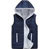 Vhersily 2025 Gilet Imbottito Uomo con Cappuccio Piumino Smanicato Trapuntato Giacca Piumini Giubbino Senza Maniche Giubbotto Classico Moderno Invernali Antivento Sportivo Trekking per Escursionismo