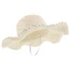 Artibetter Cappello da Sole Donna Estivo in Paglia Bianca a Falda Larga | Leggero, Traspirante, Decorazione Margherita, Lavorazione Intrecciata, per Vacanze e Picnic all'Aperto