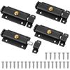 Ganwavo 3 Pollici Chiavistello per Porta in Legno, Catenaccio Automatico in Acciaio Inox, 4 Pezzi Chiavistelli per porte con Viti per Porte in Legno, Cancelli da Giardino, Finestre e Armadi (Nero 01)