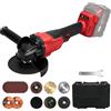Roadtime Smerigliatrice angolare a batteria da 125 mm, compatibile con Milwaukee M 18 V (senza batteria), 900 W, 9000 giri/min, smerigliatrice angolare brushless a 3 velocità, 12 dischi, impugnatura aggiuntiva