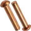 AERZETIX Set di 12 rivetti pieni in rame Ø4x20 mm/testa semitonda