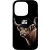 Funny Farm Animal Highland Cow Humor Des Custodia per iPhone 14 Pro Hot Mess Divertente Highland Mucca