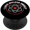 Nuclear Power Lover Retro Designs I Love Nuclear Energy - Segno Atomico Molecola Cuore Insegnanti PopSockets PopGrip Adesivo