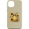 Sunlit Meadow Botanicals Custodia per iPhone 13 Lucciole e girasoli, vaso vintage da giardino, motivo: Firefly Meadow