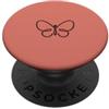 Tiny Meaning Studio Simbolo minimalista della natura della farfalla disegnata a mano rosa corallo PopSockets PopGrip Adesivo