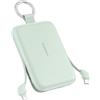 RORRY CharmGo - Power Bank da 10000 mAh, PD 30 W, ricarica rapida, caricabatterie portatile con cavi integrati e portachiavi, batteria esterna portatile per iPhone 17/16/15, verde