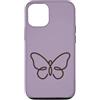 Tiny Meaning Studio Custodia per iPhone 12/12 Pro Natura minimalista disegnata a mano viola lilla polverosa della farfalla