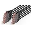 Digitus Cavo di rete per esterni Cat 6 - 3 m - 10 pezzi - 1 Gbit/s - Nero | U/UTP non schermato - PoE++ e RJ45 - Resistente ai raggi UV - Guaina esterna in LDPE - 250 MHz - Compatibile con Cat 6A