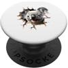 Koala Krew Koala sorridente che sbircia fuori il design della superficie incrinato PopSockets PopGrip Adesivo