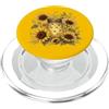 Sunlit Meadow Botanicals Lucciole e girasoli, vaso vintage da giardino, motivo: Firefly Meadow PopSockets PopGrip per MagSafe