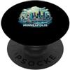 Vintage Minneapolis Minnesota Iowa Appar Vintage Minneapolis Minnesota Sunset Skyline Cityscape Retro PopSockets PopGrip Adesivo