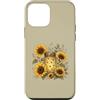 Sunlit Meadow Botanicals Custodia per iPhone 12 mini Lucciole e girasoli, vaso vintage da giardino, motivo: Firefly Meadow