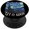 Art History Painting Pun Apparel Co. Let It Gogh Divertente Belle Arti Storia Pittura Notte Stellata PopSockets PopGrip Adesivo