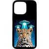 Leopard Party Decorations Leopard Access Custodia per iPhone 15 Pro Max Leopard Print Stuff Leopard Alien UFO Strano Donna Leopardo