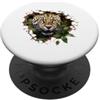 Wild Feline Art Jaguar Breaking Wall - Gatto selvatico, animale della giungla PopSockets PopGrip Adesivo