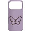 Tiny Meaning Studio Custodia per iPhone 17 Pro Natura minimalista disegnata a mano viola lilla polverosa della farfalla