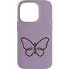 Tiny Meaning Studio Custodia per iPhone 14 Pro Natura minimalista disegnata a mano viola lilla polverosa della farfalla