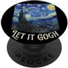 Funny Fine Art Parody Pun Apparel Co. Let It Gogh Camicia divertente notte stellata Vincent Van Gogh PopSockets PopGrip Adesivo