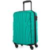 SUITLINE - Valigia per cabina, bagaglio a mano rigido, 4 doppie ruote, TSA, 100% ABS opaco, 55 cm, 34 litri, Turchese