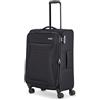 travelite valigia a 4 ruote taglia M soft-shell, serie di valigie CHIOS con piega ad espansione + protezione bordi, trolley in look senza tempo, 67 cm, 60 - 66 litri