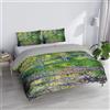 Italian Bed Linen Parure Copripiumino Matrimoniale "Sogni d'Autore" 100% cotone, Made in Italy, 250×200 cm con Doppia Patella 50 cm + 2 Federe 50×80 cm con Patella Interna, Stampa Digitale - SD53