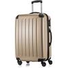 HAUPTSTADTKOFFER - ALEX - Bagaglio a mano con scomparto per laptop, Valigia rigida, Trolley espandibile, 4 doppie ruote, TSA, 55 cm, 42 litri, Champagne