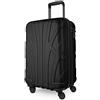 SUITLINE - Valigia espandibile per cabina, bagaglio a mano rigido con scomparto per laptop, 100% ABS, 55 cm, 38 litri, Nero