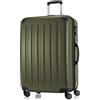 Hauptstadtkoffer ALEX Trolley Rigido Espandibile 75 cm (119 L) con Lucchetto a Combinazione, Valigia da Viaggio Robusta con 4 Ruote Doppie, Avocado