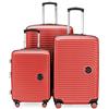 HAUPTSTADTKOFFER - MITTE - Set di 3 valigie - Bagaglio a mano con ruote da 55 cm, Valigia di medie dimensioni da 68 cm + Valigia grande da 77 cm, ABS, combinazione TSA, Coral