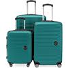Hauptstadtkoffer - MITTE - Set di 3 valigie - Bagaglio a mano con ruote da 55 cm, Valigia di medie dimensioni da 68 cm + Valigia grande da 77 cm, ABS, combinazione TSA, Turchese