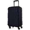 SUITLINE - Valigia espandibile per cabina, bagaglio a mano rigido con scomparto per laptop, 100% ABS, 55 cm, 38 litri, Blu scuro